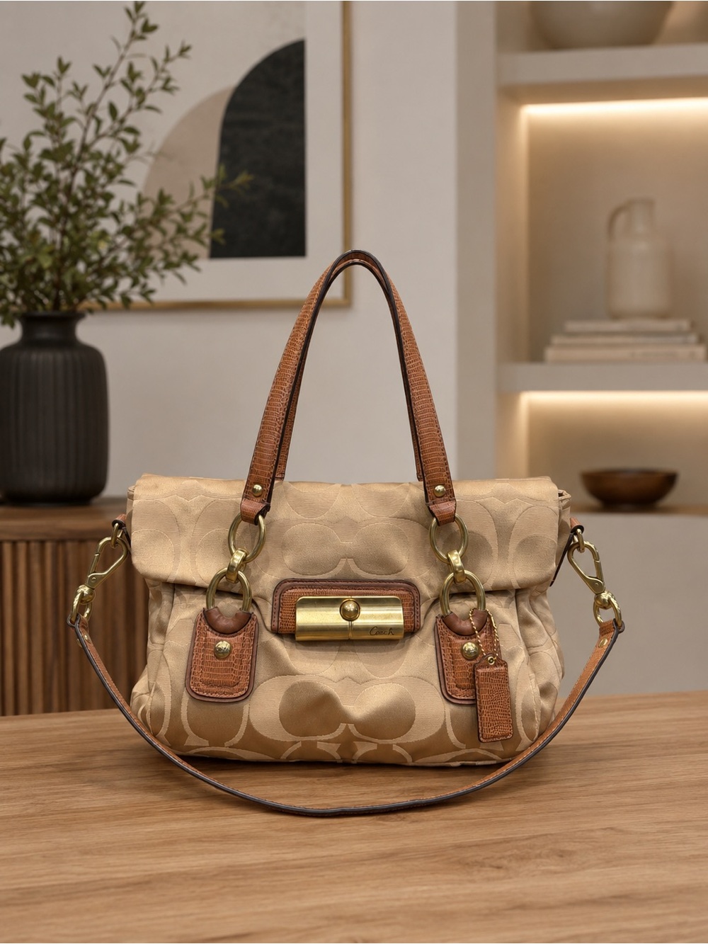 Coach Kristin Signature Sateen Shoulder Bag
